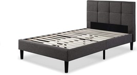 Zinus Lottie Upholstered Platform Bed Frame, Mattress Foundation, Wood, Twin - £150.69 GBP