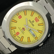 Vintage Ricoh R31 Automatic Japan Mens Oval Shape Yellow Watch 587f-a309687-6 - £23.58 GBP