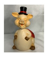 Pig Ladybug Wings Piggy BANK Ceramic Bobble Head Nodder Bobblehead Savings - $258.13 MXN