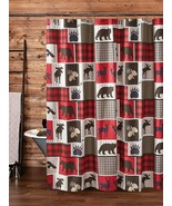 LODGE LIFE 72&quot; SHOWER CURTAIN HOOKS 13 PC BEAR MOOSE VIRAH BELLA BUFFALO... - €21,49 EUR