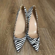 Tikicup Matte Zebra Printed Women Pointed Toe Extremely High Heels Sexy Ladies C - £59.73 GBP