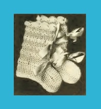 Infant&#39;s Crocheted Bootees 2 Vintage Crochet Pattern for Baby Shoes PDF Download - £1.97 GBP
