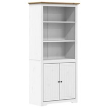 Modern French Style Large Tall Wooden Pine Wood Bookcase Storage Cabinet... - £231.70 GBP+