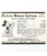1947 Mickey Mouse Cartoon Home Movies Advertisement Vintage Disney Film E8G - $40.73 CAD