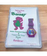 Vtg Telling Time with Barney Watch &amp; Teach Me Book by Armitron 1993 Watch - £17.54 GBP
