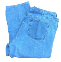 Saddlebred Jeans Mens Big &amp; Tall 52x30 5 Pocket Cotton Light Blue Wash Straight - £18.74 GBP