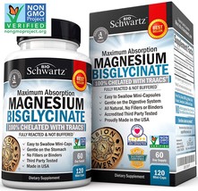 Bio Schwartz 100% Chelated Magnesium Bisglycinate Supplement (120 Mini-Caps) - £19.45 GBP