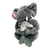 Beverly Hills Teddy Bear plush Elephant Mama and Bab Gray 16 in Tall Gray - $24.74