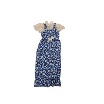 Vintage Mattel Barbie Skipper Floral Lace Maxi Dress 1976 Blue White #9123 - $34.99