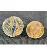 Two Early German Marbles Solid Core Swirl .647&quot; and Divided Core Swirl .... - $1,260.72 MXN