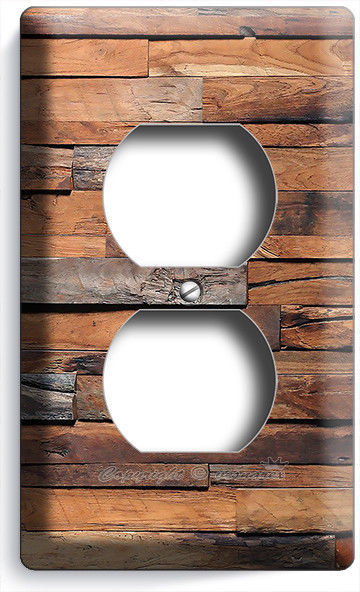 RUSTIC RANCH BARN RECLAIMED WORN OUT WOOD OUTLET PLATES LOG CABIN ROOM ART DECOR