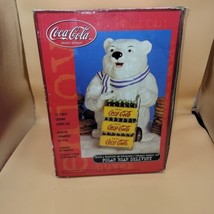 2001 Gibson Coca Cola Brand ~ 13” Polar Bear Delivery Ceramic Cookie Jar... - $25.65