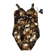 Miraclesuit Pandora Good Natured Brown Gold Foil One Piece Swimsuit Size... - $47.52