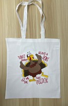 Funny turkey embroidered cotton tote bag, shopping bag - £7.97 GBP