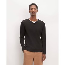 Everlane Mens The Waffle Long-Sleeve Henley Tee Shirt Black L - £22.75 GBP