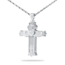 Claddagh Cross Stainless Steel Pendant/Necklace Funeral Cremation Urn for Ashes - £48.24 GBP