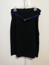 Derek Heart Juniors black casual belted stretch zipped A-Line skirt M   ... - $8.00