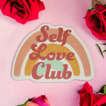 Pink Orange Blue Rainbow Self Love Club Spell Out Letters Sticker - £2.36 GBP