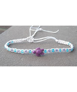 SALE Purple Turtle  Hemp Anklet Bracelet  handmade jewelry  Kids Girls  - £6.26 GBP