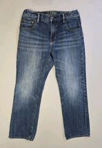 GAP Kids 1969 Jeans Str8 Krunch Boys Size 12 Husky Denim Blue Cotton Adj... - $9.38