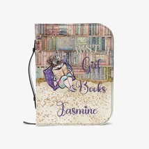 Book Cover/Bible Cover, Just a Girl who Loves Books, Brunette Hair, Jour... - $56.95+