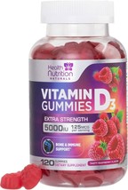 Extra Strength Vitamin D3 Gummies 5000 IU (125 mcg) High Potency Vitamin D Gummy - £10.27 GBP+