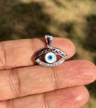 925 Silver Evil Eye Protection Pendant Amulet Nazariya Mother of Pearl Jewelry22 - £16.58 GBP