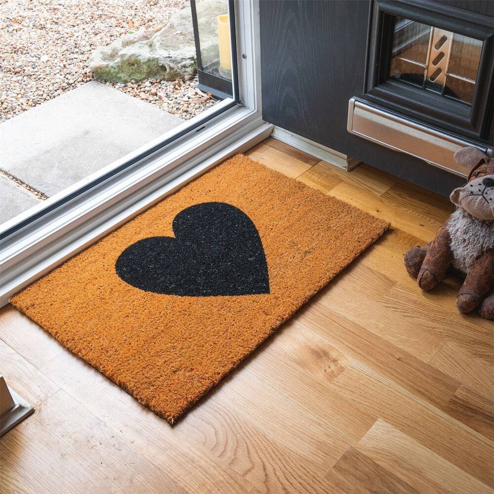 Black Heart Non-Slip Coir Door Mat - 60 x 40cm - $54.91 CAD Black Heart Non-Slip Coir Door Mat - 60 x 40cm - $54.91 CAD