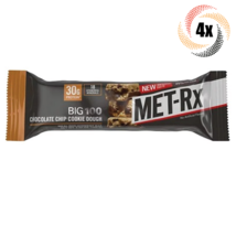 4x Bars MET-Rx Big 100 Chocolate Chip Cookie Dough Flavor Energy Bar 3.52oz - £18.28 GBP