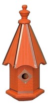 BLUEBIRD BIRDHOUSE - Bright Orange with Copper Trim &amp; Accents Amish Hand... - $149.97