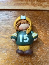 Handmade Polymer Clay Green Bay Packers Football Player Christmas Tree Ornament - £7.42 GBP