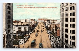 Main Street View Winnipeg Manitoba Canada 1918 DB Postcard L13 - £6.26 GBP