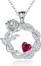 Gifts for Girls Wife Mom, 925 Sterling Silver Promise Forever Love Rose Flower H - £36.38 GBP