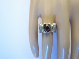 14k Amethyst Diamond White Gold Ring Cushion Cut Size 7 Designer NH 7.16... - £419.65 GBP