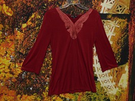 WOMEN&#39;S VINTAGE 3/4 LENGTH SLEEVE PULLOVER BLOUSE BY COLOR FX / SIZE S - £5.51 GBP