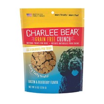 Charlee Bear Dog Crunch Grain Free Bacon And Blueberry 8oz. - £7.92 GBP