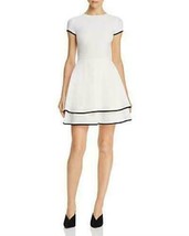 Aqua Juniors Short Sleeve Frill Contrast Trim Dress, White,  Size Small - £17.69 GBP