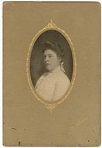Circa 1880&#39;S Cabinet Card Beautiful Young Woman in Dress Harrington Carthage, NY - £7.46 GBP