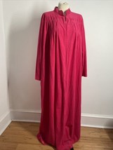 Sears At Home Wear 57&quot; Chest Coral Pink Long Maxi House Dress Robe Lounge - £22.32 GBP