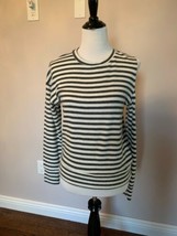 EUC LNA Charcoal White Stripe Long Sleeve Sweater SZ XS Made in USA - £30.38 GBP
