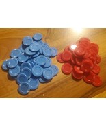 Vintage 1969 Cadaco Tripoley REPLACEMENT CHIPS Set PARTS PIECES 45 Red &amp;... - $11.87
