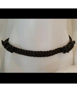 AllSaints Braided Leather Belt Womens Sz M L Double Buckle Brown Spitalf... - €20,69 EUR
