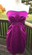 Akira Chicago Strapless Mini Dress Sz M Fuchsia Purple Sexy Club Stretchy - $184.34 MXN