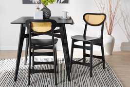 Bentley Dark Brown and Rattan 2Pc Counter Stool Set - $130.00