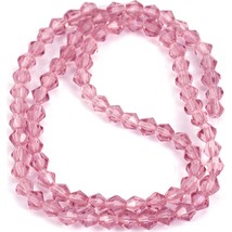 Lt. Amethyst Faceted Bicone Glass Loose Beads 4mm 1 Str - £16.48 GBP