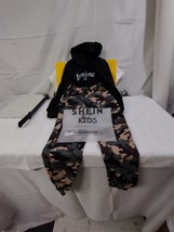 New, Shein Kids Girls Letter Graphic Hoodie &amp; Camo Print Pants Size 8Y - £15.14 GBP