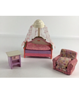 Loving Family Dollhouse Bedroom Furniture Teen Room Canopy Bed Nightstan... - $41.72 CAD