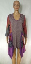 Colorful Lace &amp; Fabric Asymmetrical Hemline Tunic Top Aster by Firmiana ... - £33.77 GBP