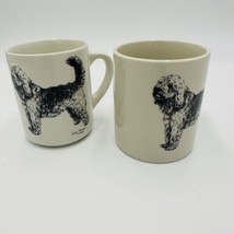 Cindy Farmer Coffee Mug Otterhound Dog Set 2 Serveware Ceramics Vintage - $18.00