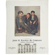 John H Rausch &amp; Co Vintage 1905 T.D.M Art Calendar J G Brown Evening Edi... - $352.27 MXN